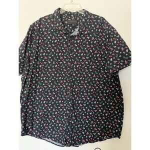 Men's 2XL No Boundaries Floral Print Short Sleeve Button Up Shirt Pre-Owned
